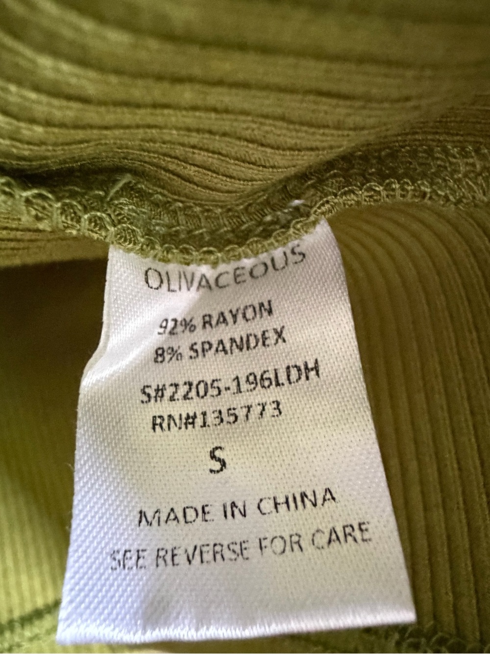 Olive Ribbed Bodycon Reversible Mini Dress - Picture 5 of 5